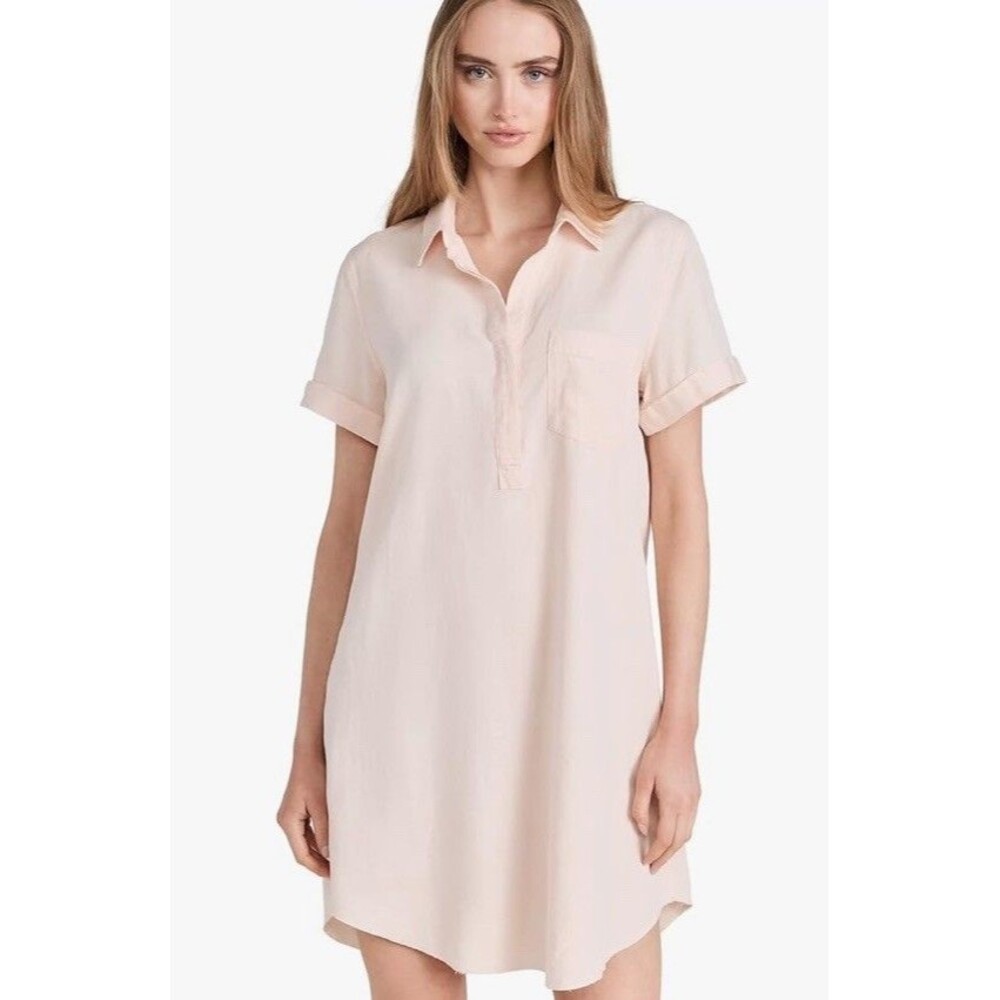 Rails Valerie Light Vintage‎ Pink Size XS Short Dress Linen Blend Short Sleeve